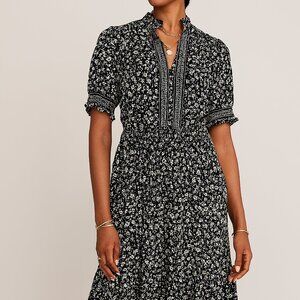 London Style Collection Black White Floral Dress 12P NWT Petite